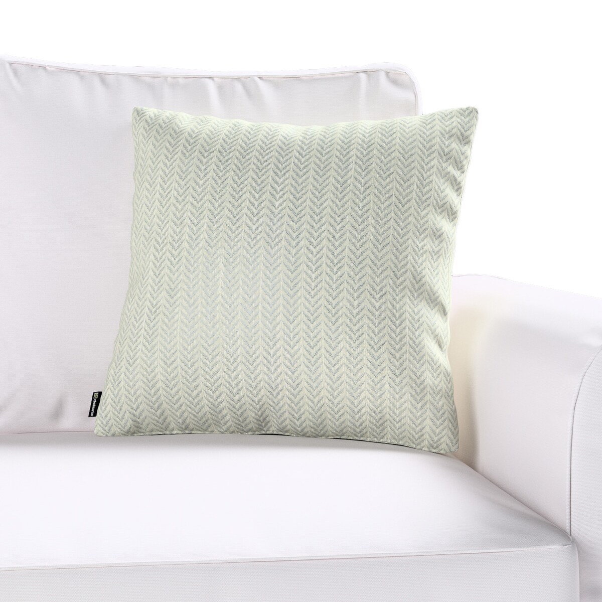 Poszewka Kinga na poduszkę 50x50 srebrna jodełka na szarym tle