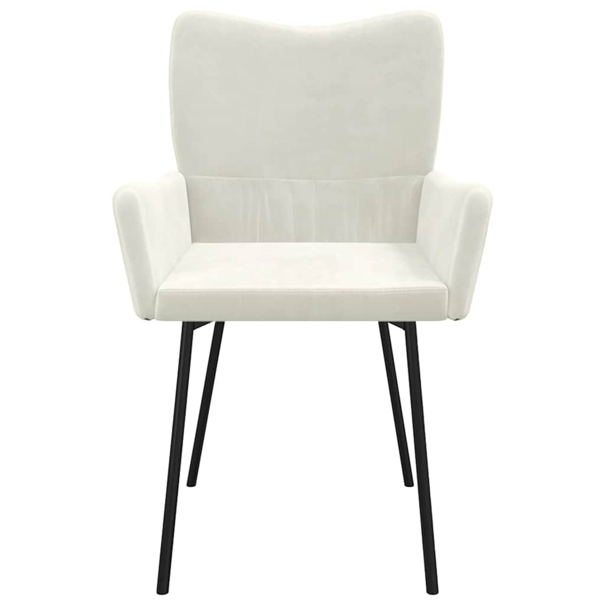 vidaXL Krzesła stołowe, 2 szt., kremowe, obite aksamitem