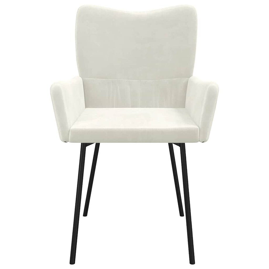 vidaXL Krzesła stołowe, 2 szt., kremowe, obite aksamitem