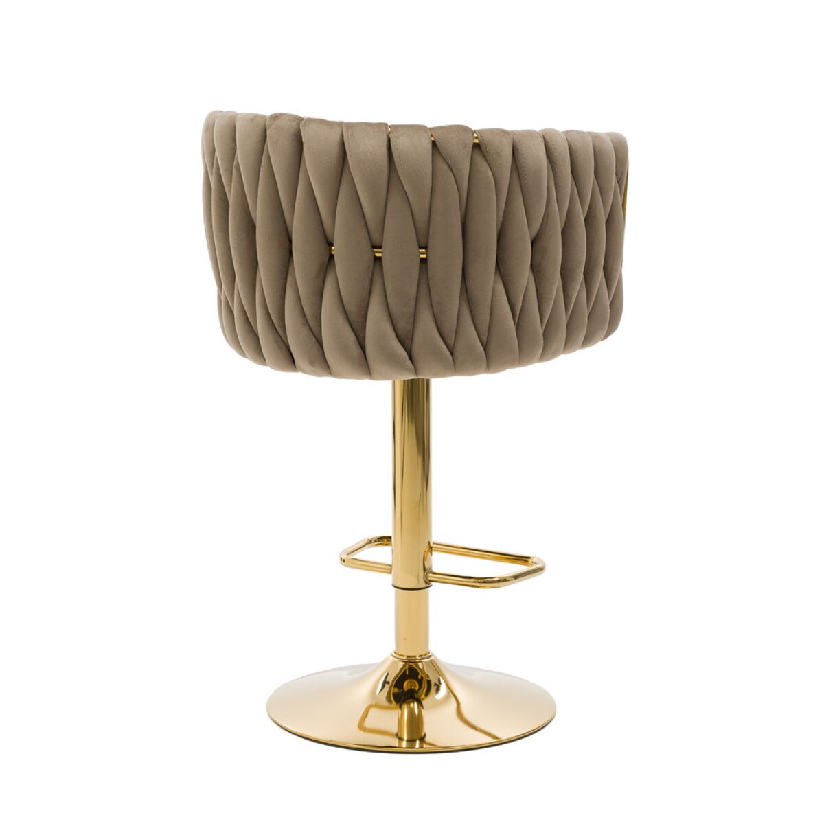 Hoker do kuchni krzesło regulowane do jadalni plecione oparcie ROSA GOLD