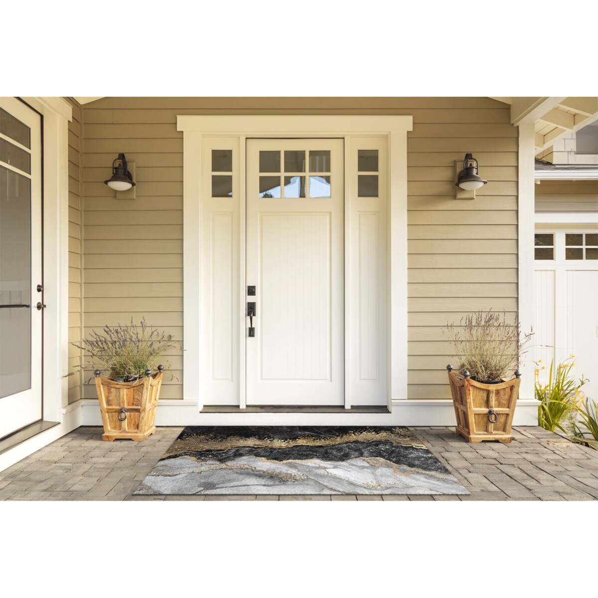 Wycieraczka zewnętrzna XXL Złoty marmur 150x100cm