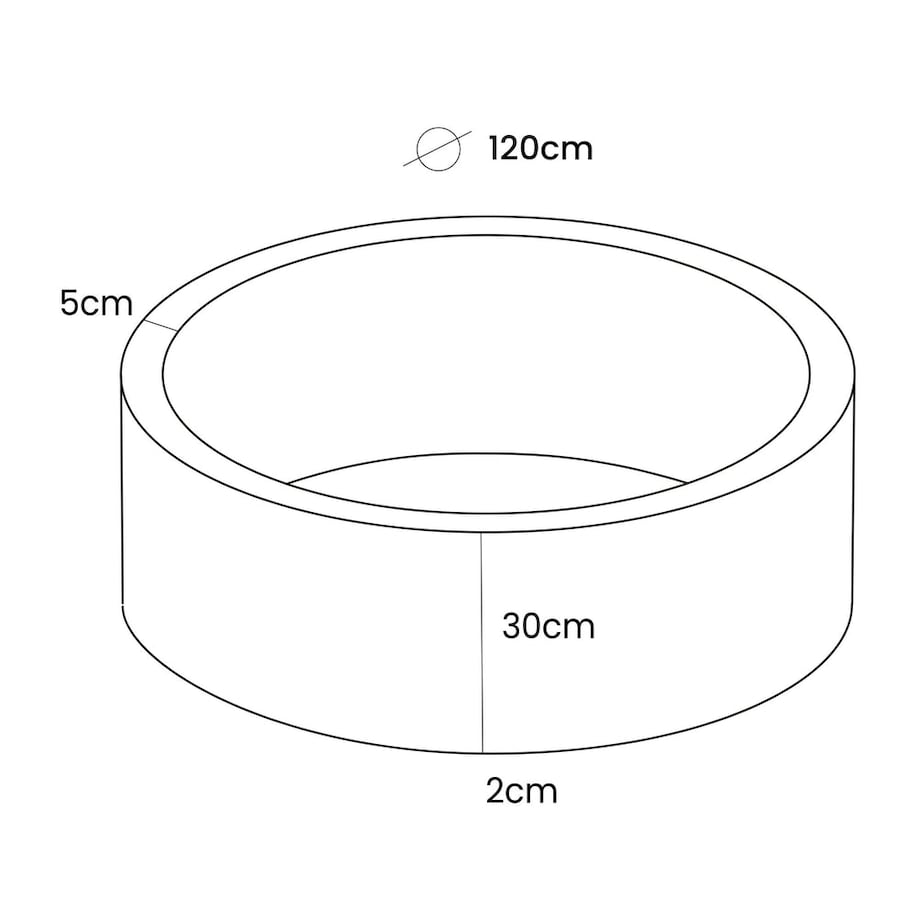 Basen z kulkami dla dzieci – Bezpieczny i kolorowy plac zabaw do pokoju dziecięcego okrągły, 300 kulek, 120x30cm, bawełna, szary