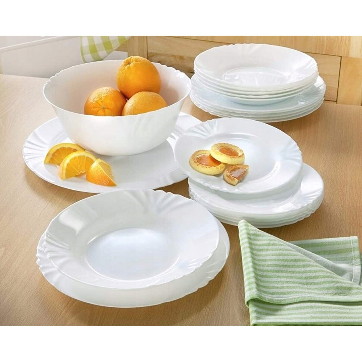 TALERZE DESEROWE EBRO bormioli 20 cm BIAŁE na ciasto desery święta 6szt