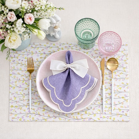 Obrus z motywem gałązek wierzby Purple Willow – 130 × 200 cm