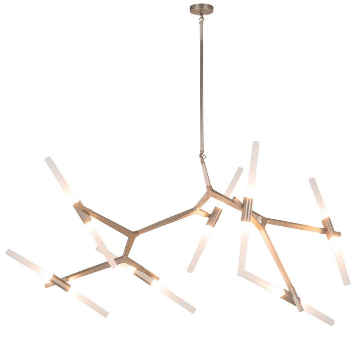 Modernistyczna LAMPA wisząca STARCK 20034-14 Italux metalowa OPRAWA sople ZWIS structural nikiel