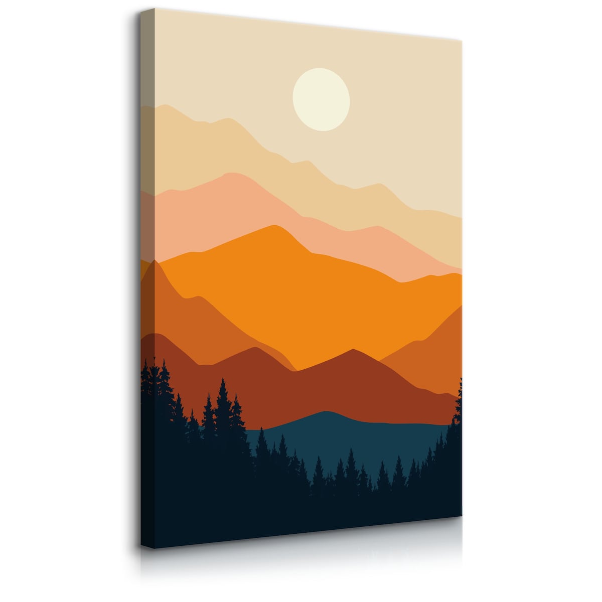 Obraz Las Góry Słońce Krajobraz Boho 30x40cm
