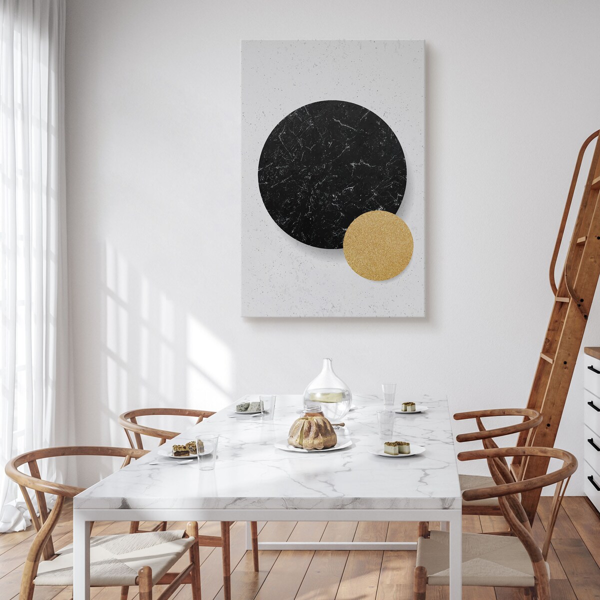 Obraz Marmur Koła Figury Geometryczne Styl Glamour 80x120cm