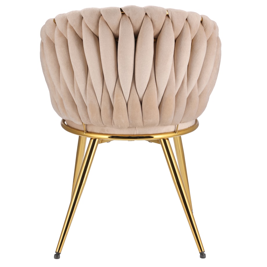 Krzesło welurowe eleganckie MOLTO beżowe tapicerowane