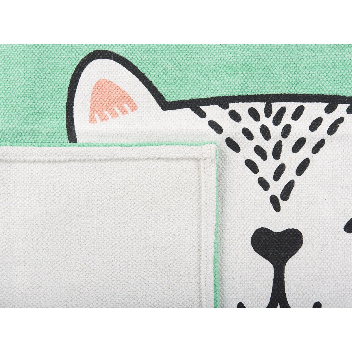Dywan dziecięcy bawełniany koci wzór 60 x 90 cm zielony HOWRAH