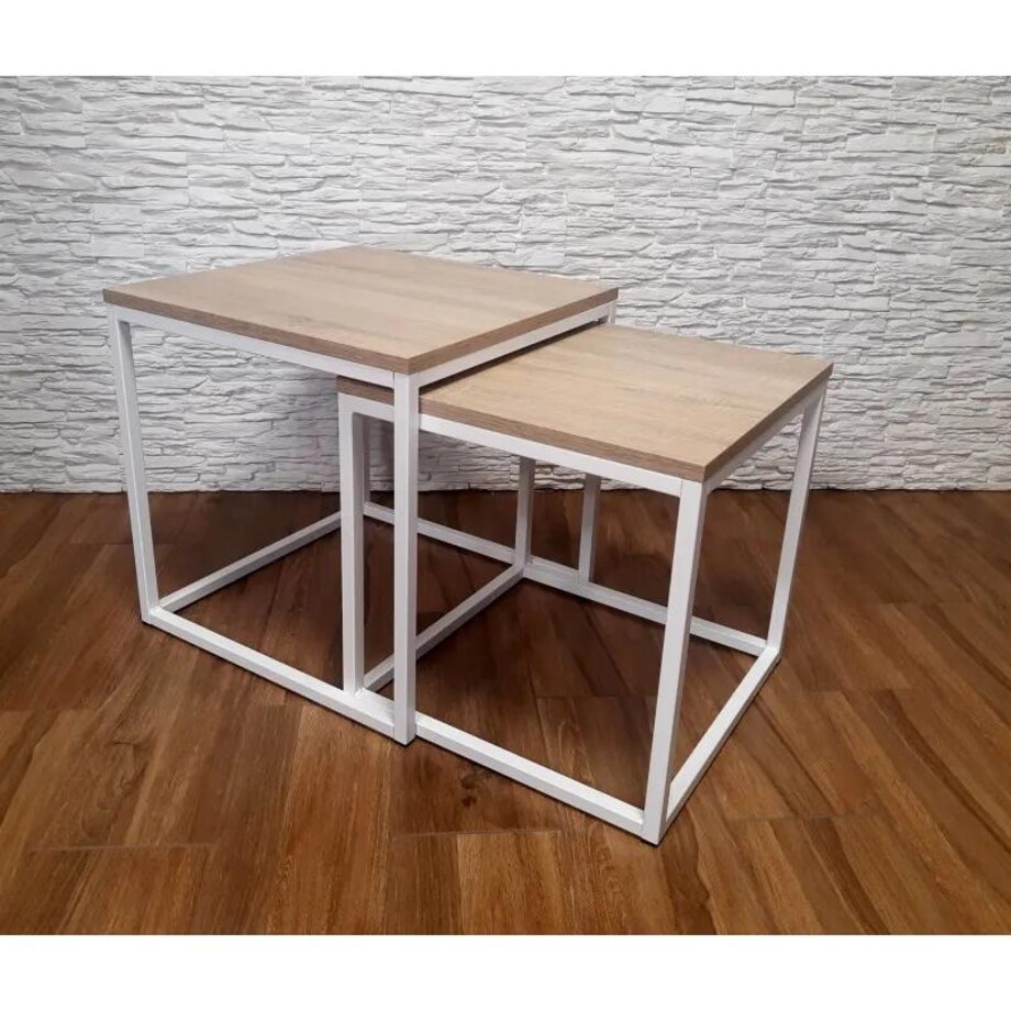 Stolik kawowy 2w1 CUBE dąb sonoma/biały