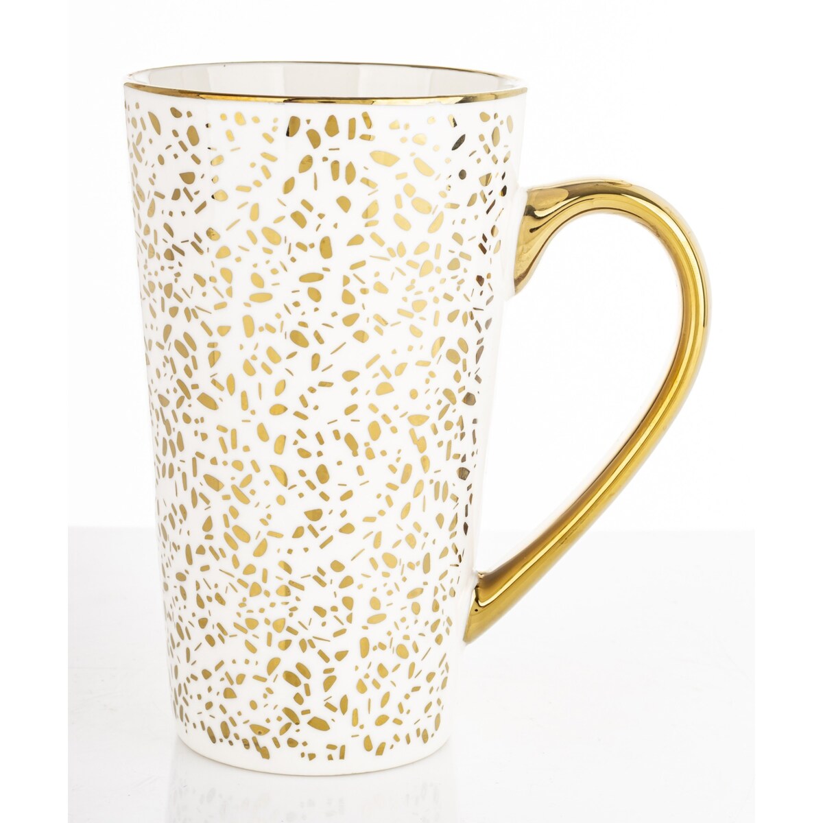Kubek porcelanowy 450ml biało-złoty IRENA