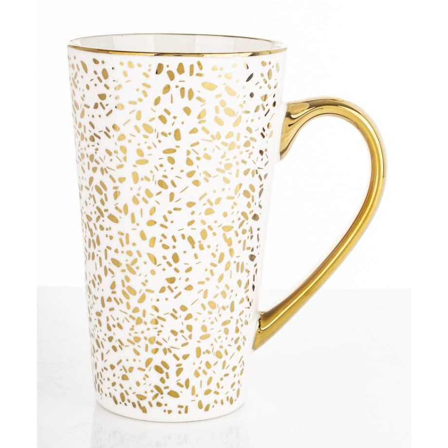 Kubek porcelanowy 450ml biało-złoty IRENA