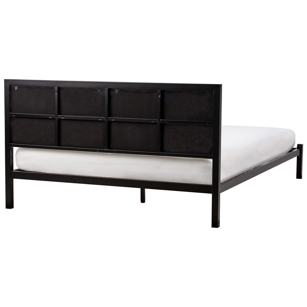 Łóżko metalowe 140 x 200 cm czarny z jasnobeżowym CLAMART