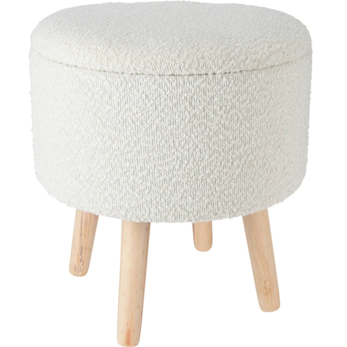 Taboret z siedziskiem teddy, sosnowe nogi, Ø 40 cm