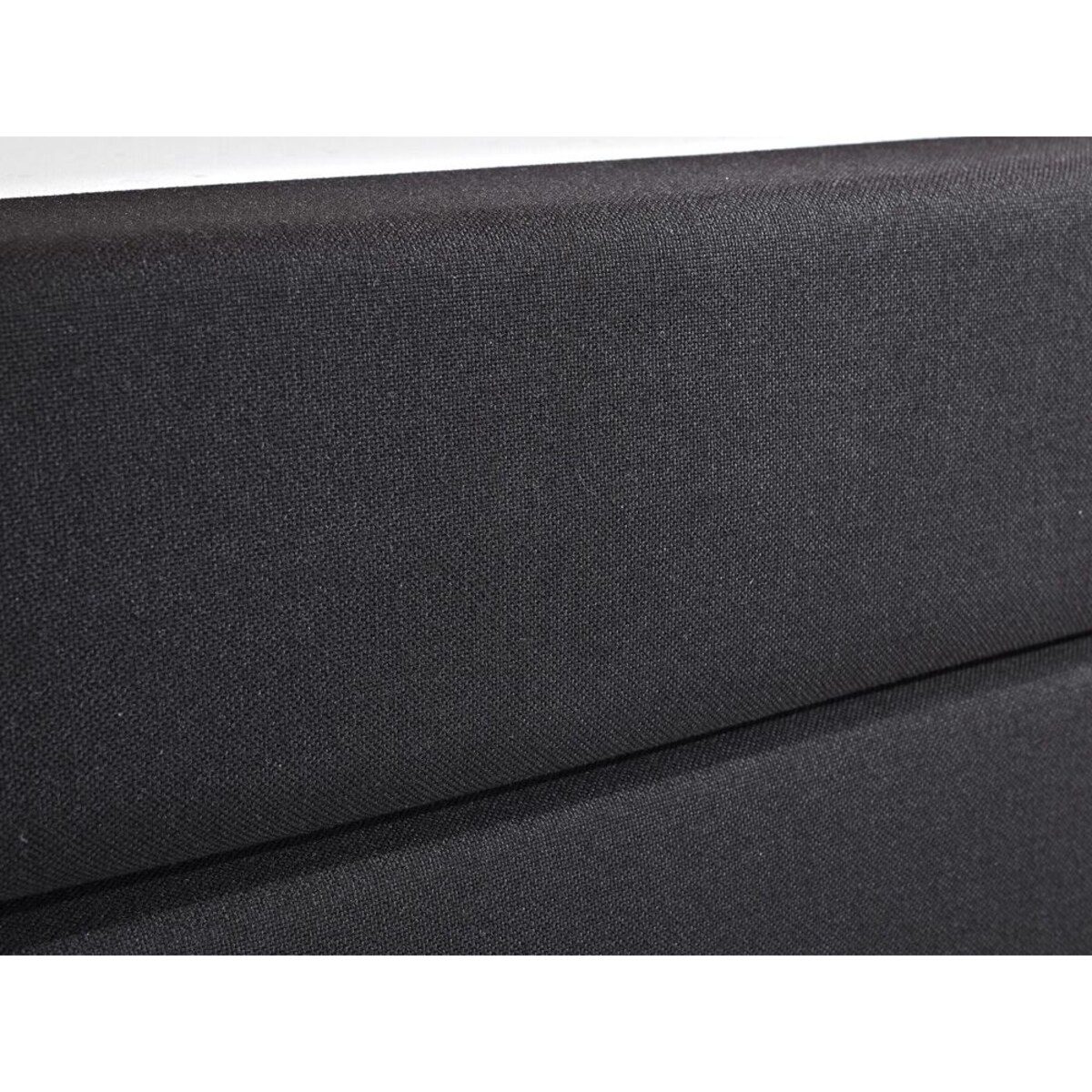 Łóżko kontynentalne ekoskóra 180 x 200 cm czarne PRESIDENT