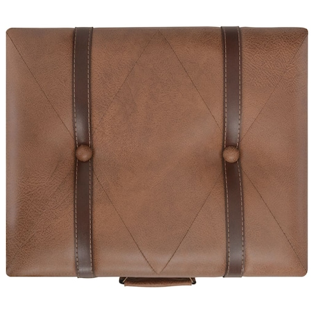 vidaXL Stołek ze schowkiem, 40 cm, brązowy, sztuczna skóra