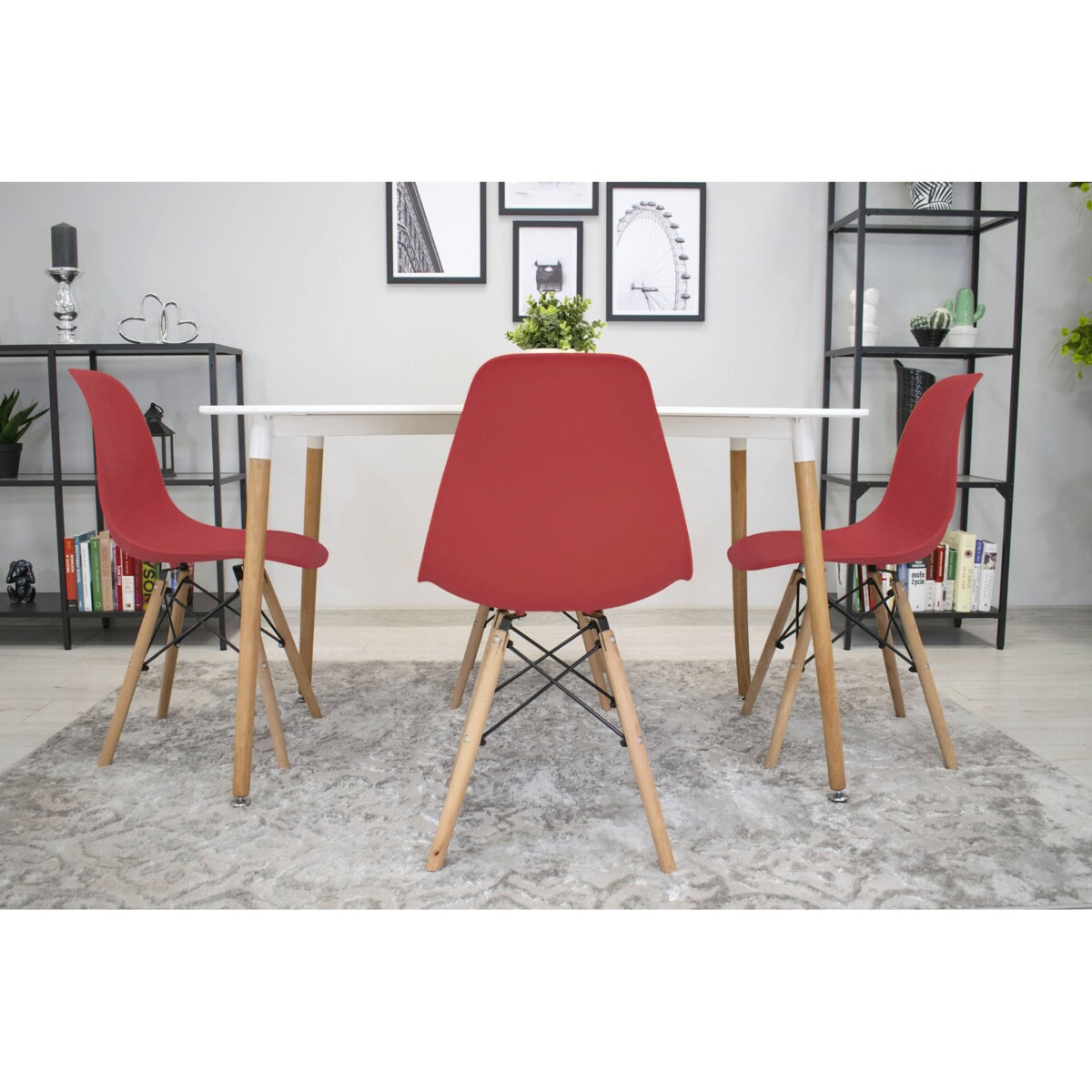 Krzesło Do Jadalni Kuchni Salonu Osaka Cynober / Nogi Naturalne