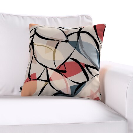 Poszewka Kinga na poduszkę 43x43 różowo-szare motywy roślinne