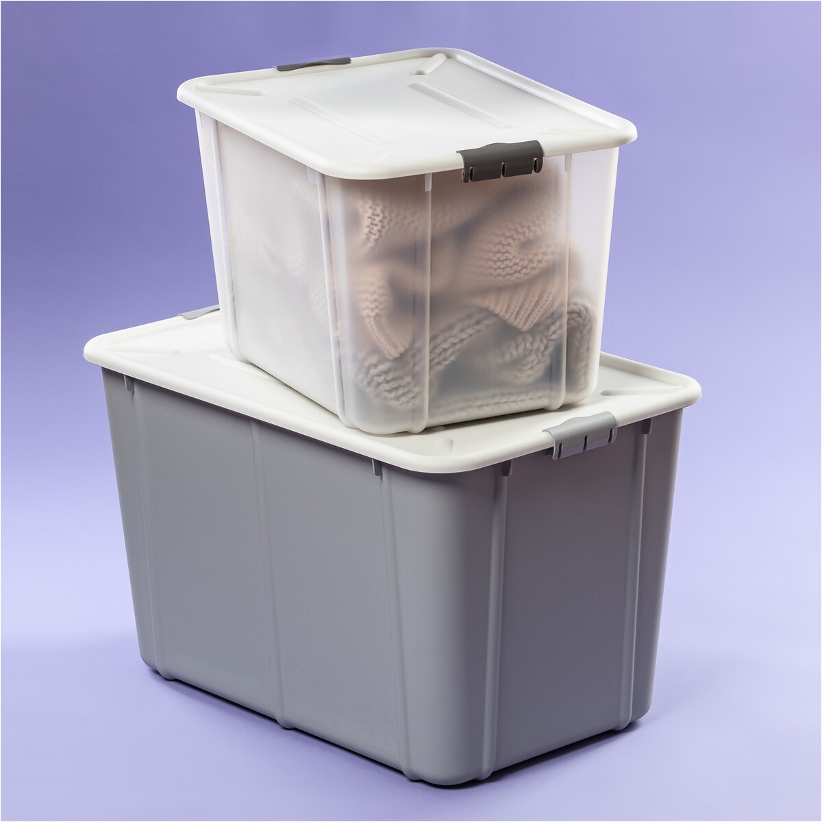 Pojemnik Plastikowy Pudełko 60 L Plastikowe Zamykany Z Pokrywką Pudło Box Do Przechowywania Na Zabawki Dokumenty Ubrania Mleczne