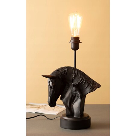 LAMPA W KSZTAŁCIE KONIA stołowa czarny mat