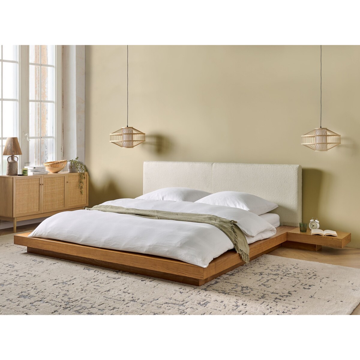 Łóżko Boucle ZEN 180 x 200 cm Jesion naturalny