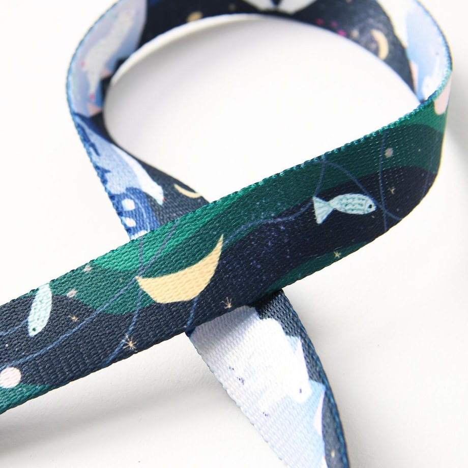 Smycz przepinana z amortyzatorem dla psa lub kota "Miś Polargol" - Szerokość taśmy: 25mm, Rozmiar: L oraz Rodzaj: Duży karabinek