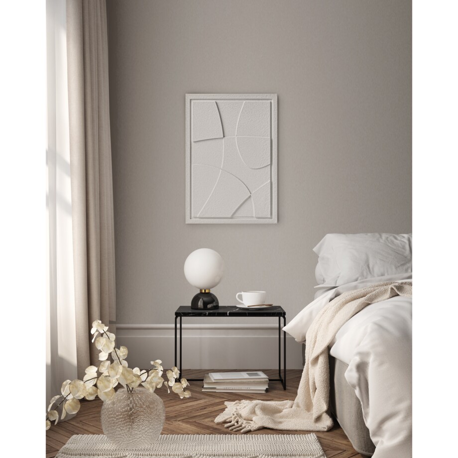 Obraz 3D 50x70cm Abstract I – Dekoracja Ścienna z Tynku Naturalnego, Natural Cream Minimalistyczny Relief