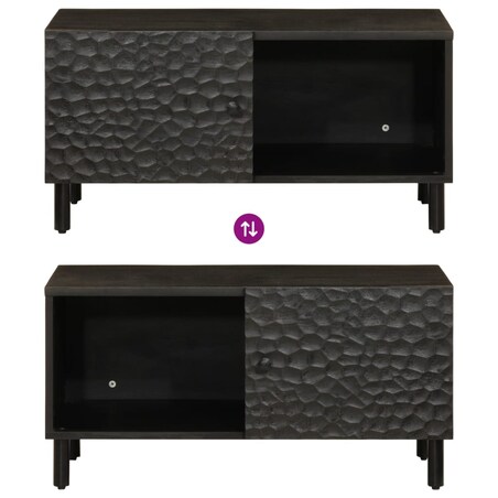 vidaXL Stolik kawowy, czarny, 80x50x40 cm, lite drewno mango