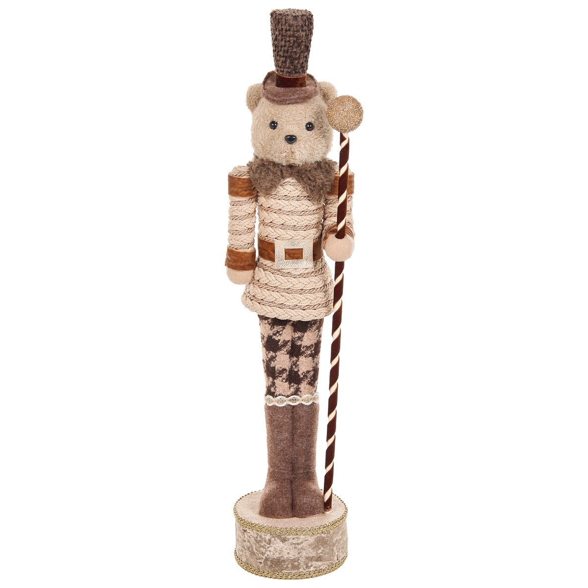 Zestaw 2 figurek dekoracyjnych HAMARI 66/68 cm Niedźwiedź Renifer Beżowy