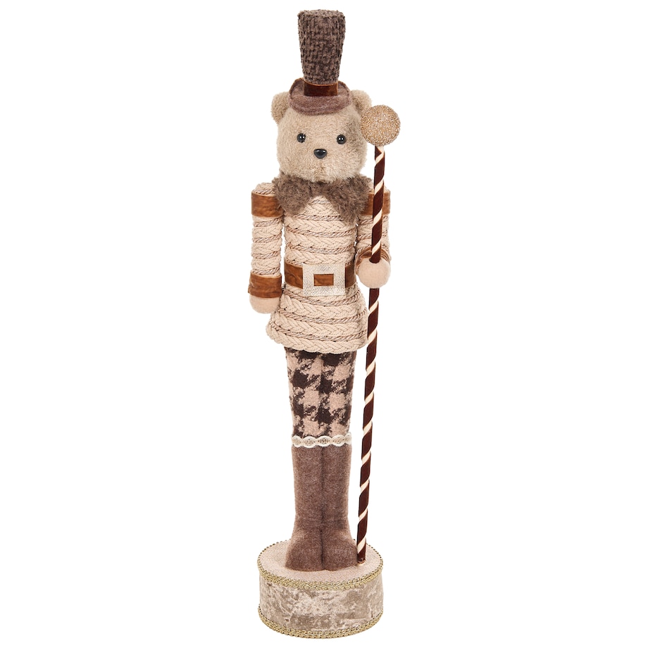 Zestaw 2 figurek dekoracyjnych HAMARI 66/68 cm Niedźwiedź Renifer Beżowy