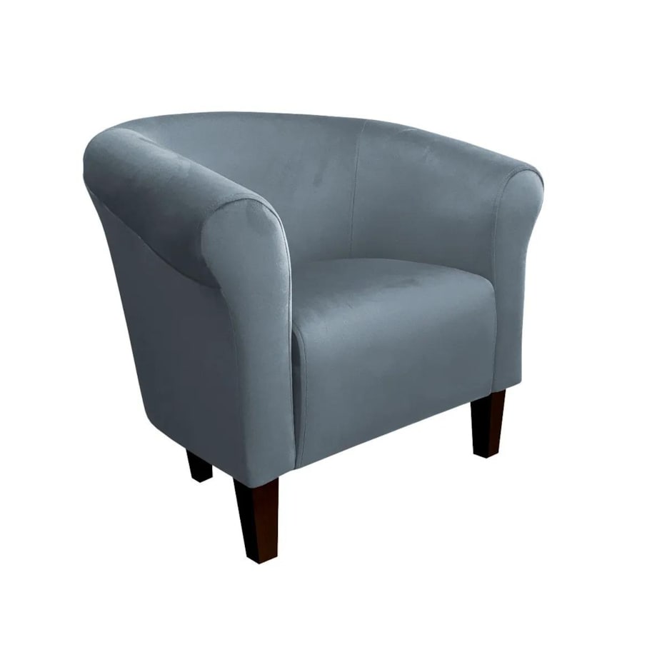 Fotel DRAWA 1 BL VELVET ciemno szary