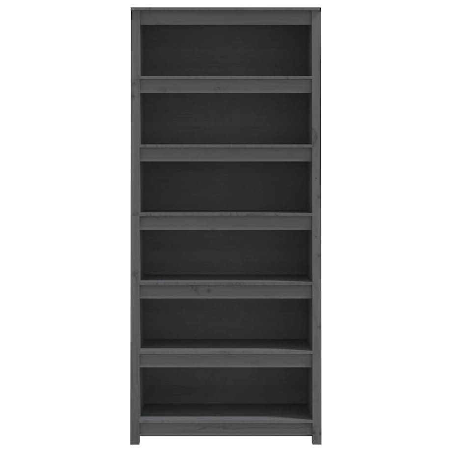 vidaXL Regał na książki, szary, 80x35x183 cm, lite drewno sosnowe