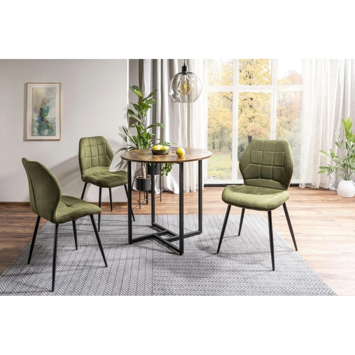 Stół okrągły ALTO II 80x80 brąz rustykalny/czarny