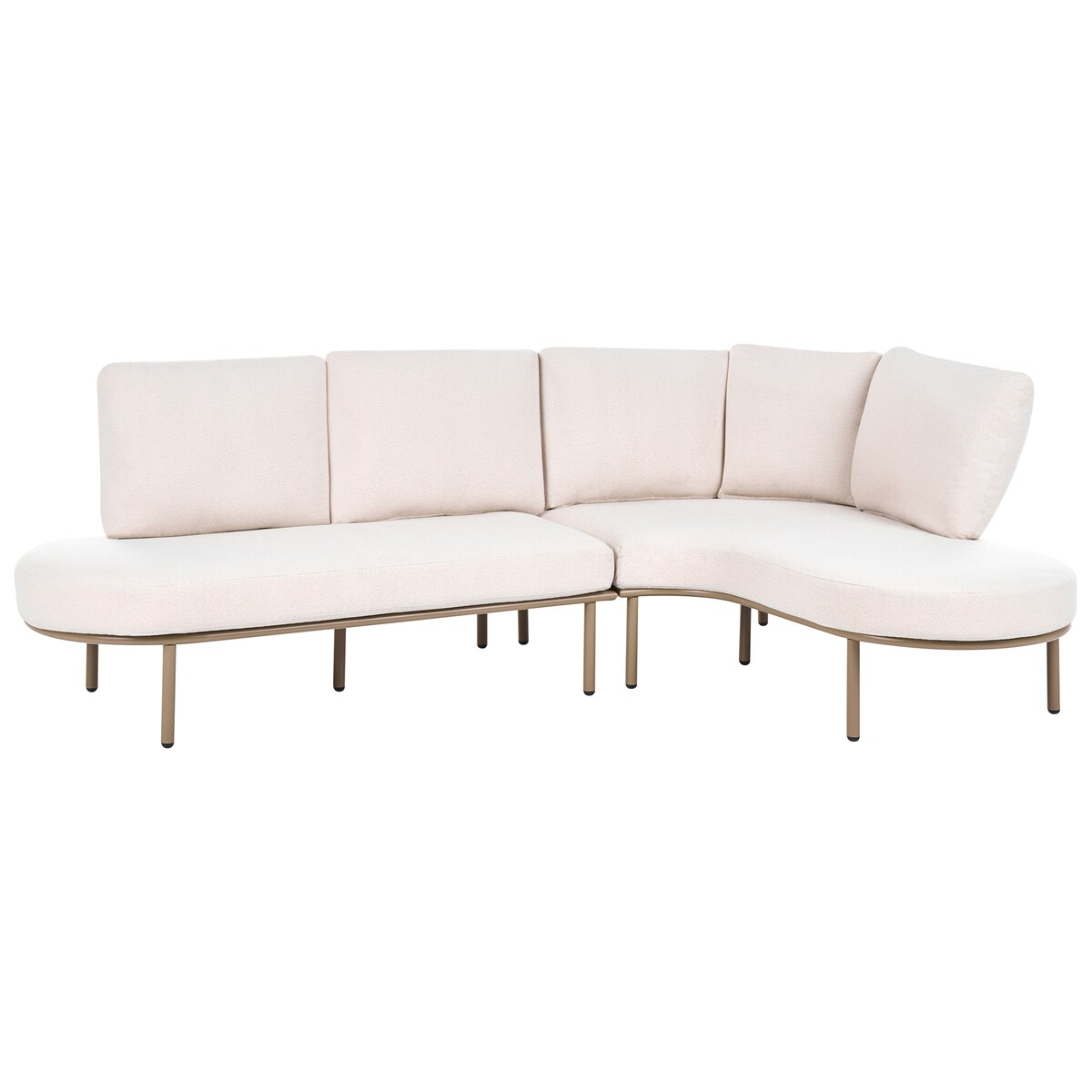 Sofa ogrodowa ze stolikiem dla 4 osób POLLINA Metal Brązowy