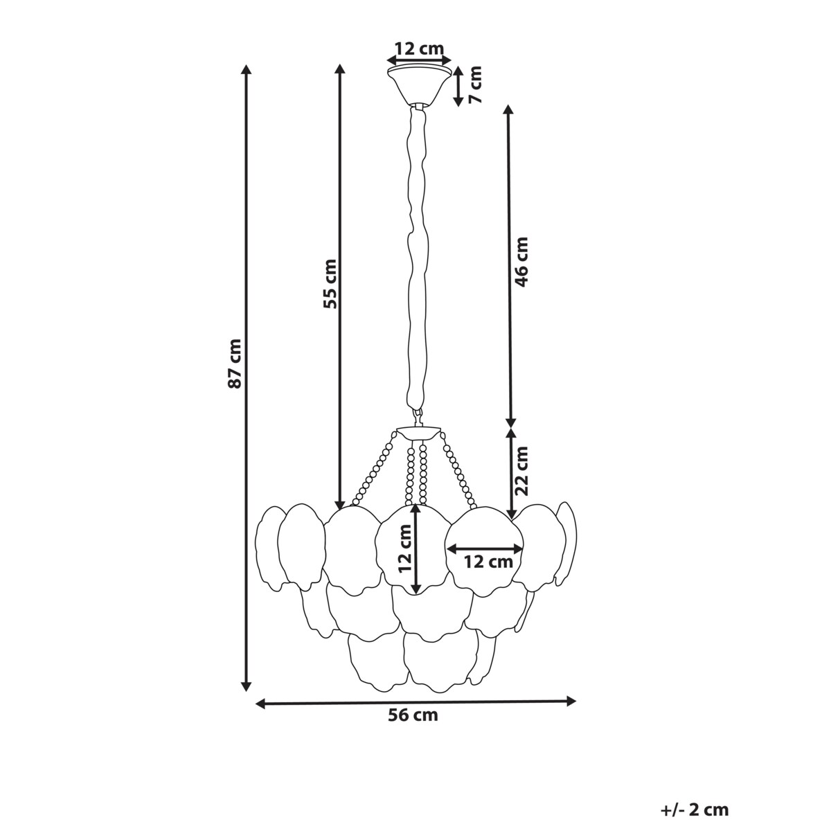 Żyrandol BIGOTE Szkło Mosiężny