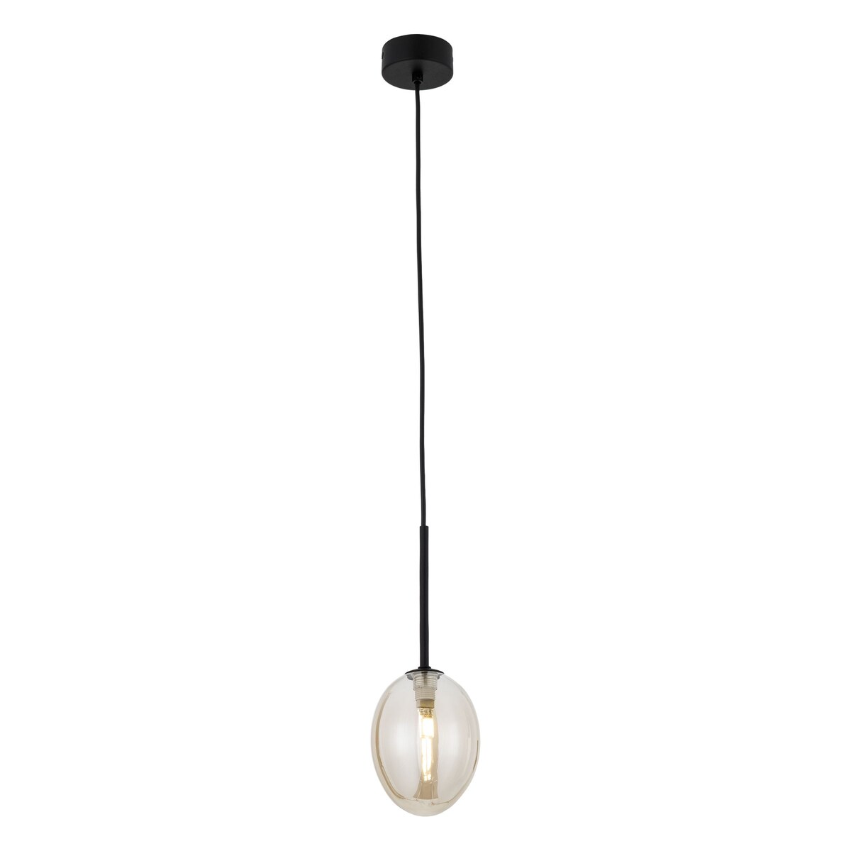 Lampa wisząca TK Lighting PEARL COGNAC 10831, czarno-koniakowa, G9, regulowana wysokość, styl glamour