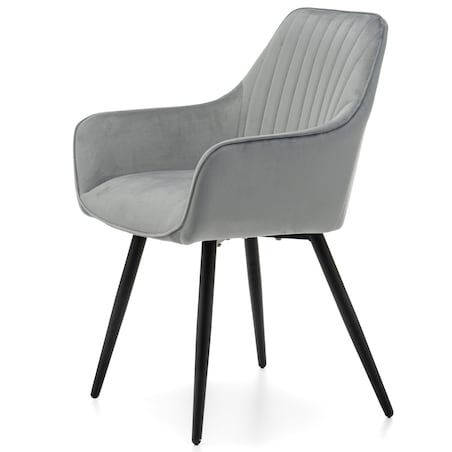 Krzesło tapicerowane pikowane welurowe do salonu jadalni nowoczesne PASSO jasnoszare