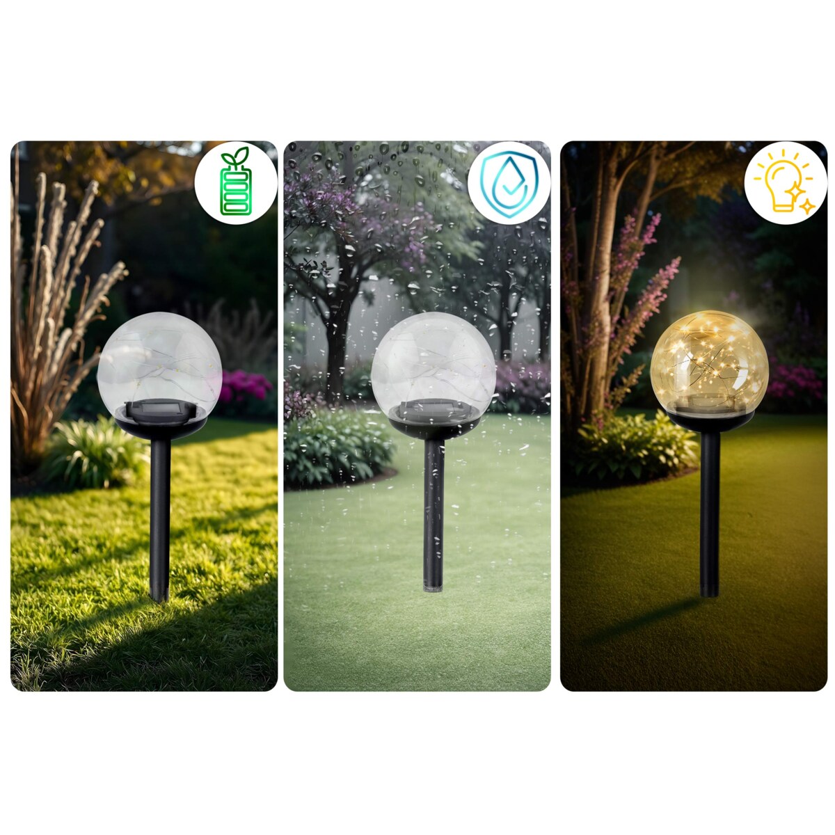 Lampa solarna ogrodowa kula led Ilumen 4szt.