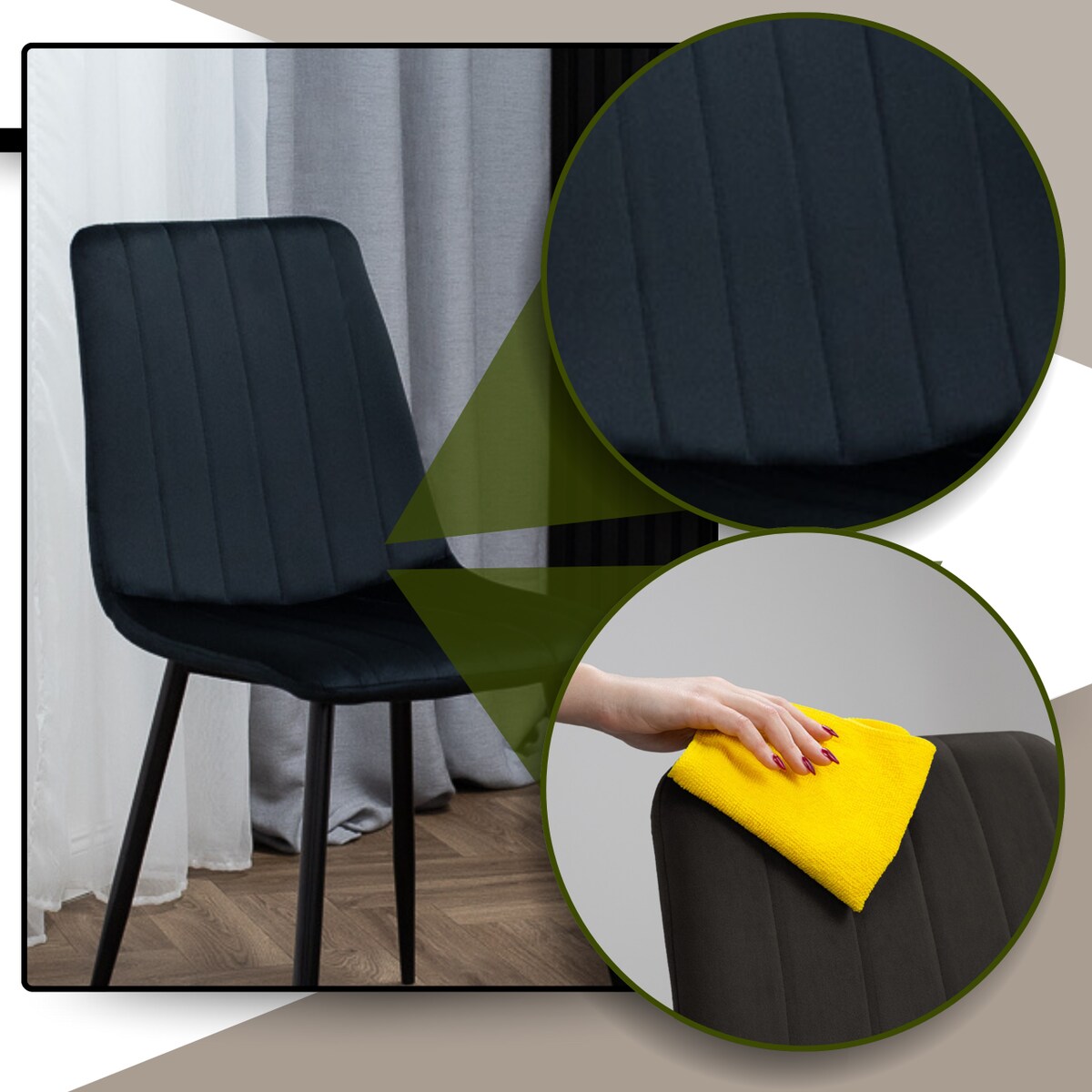 Krzesło tapicerowane do jadalni salonu welurowe nowoczesne do kuchni velvet