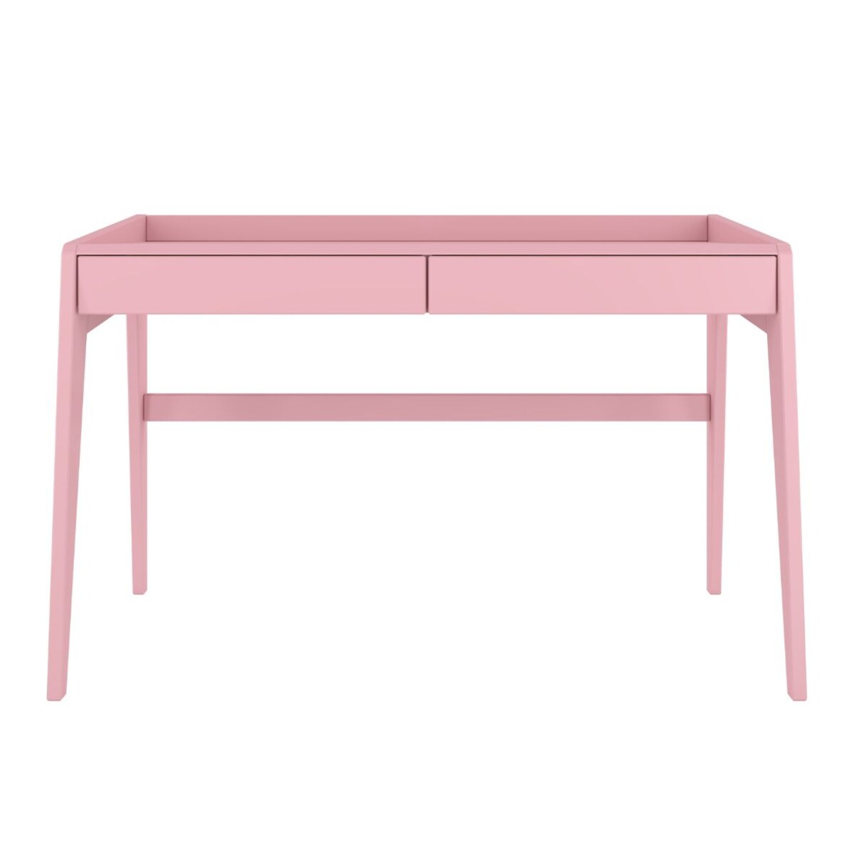 Drewniane bukowe biurko / toaletka z szufladami Visby LISA / kolor pudrowy róż