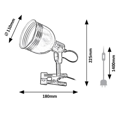 Beżowa lampka biurkowa Flint 3093 regulowana lampa na klips do biura