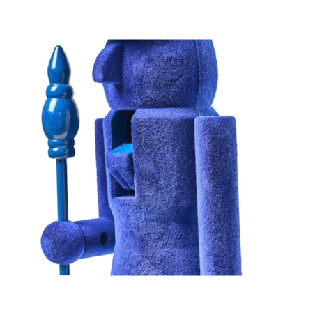 Zestaw 2 figurek dekoracyjnych FLATEY Dziadek do orzechów 40 cm Niebieski