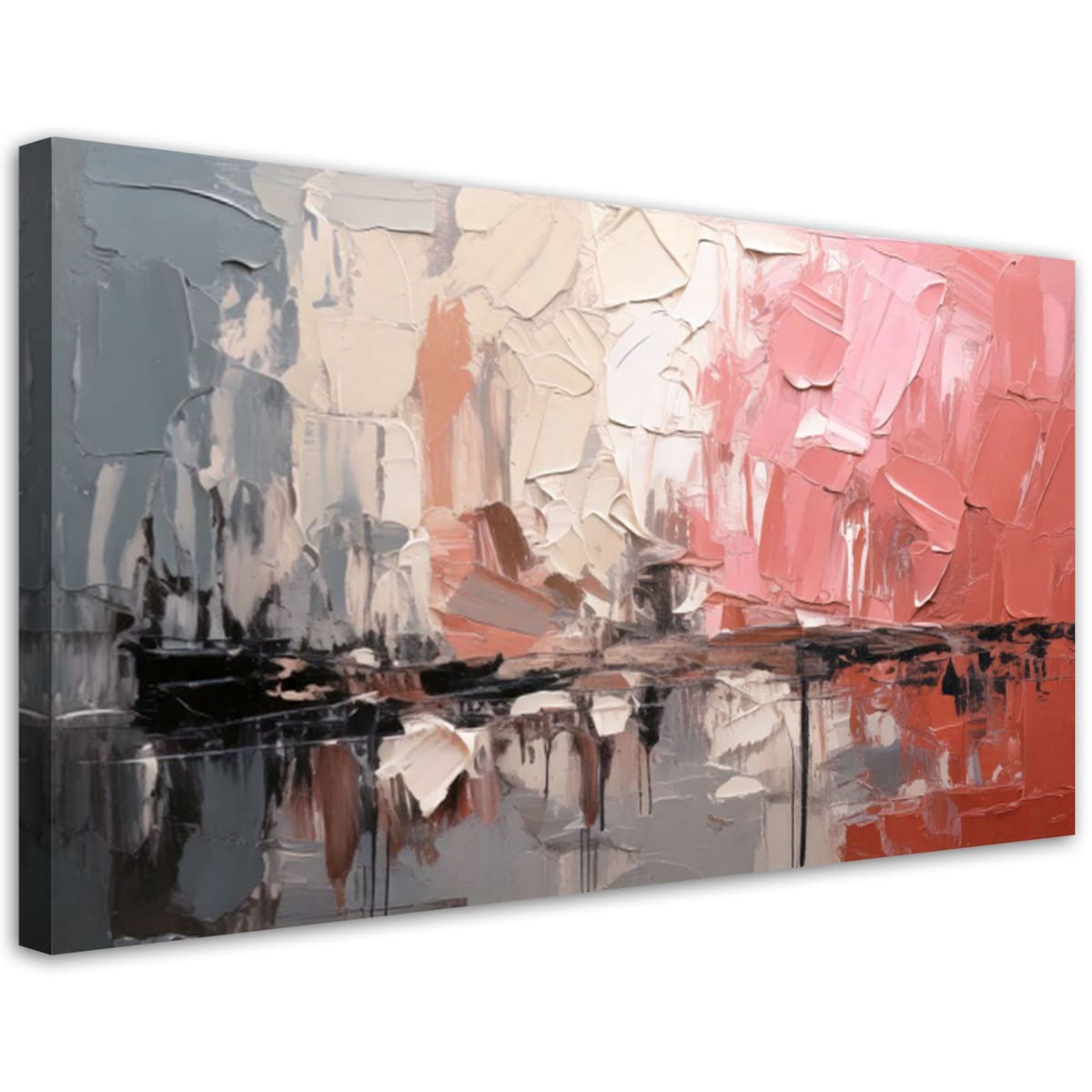 Feeby Obraz do salonu, Abstrakcyjna Kompozycja Różowy 80x40