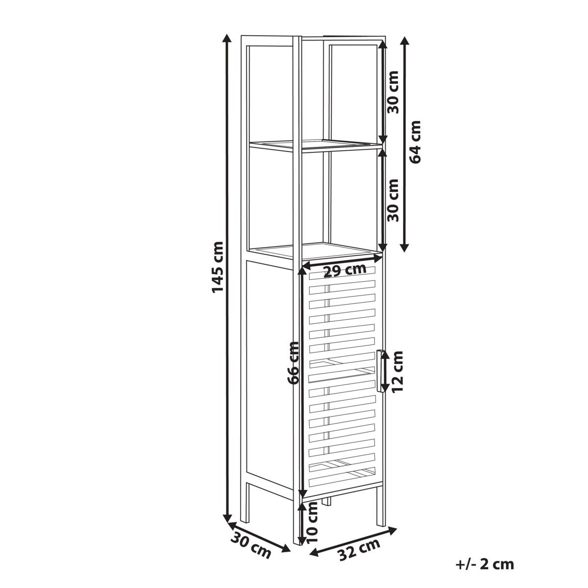 Bambusowy regał łazienkowy jasne drewno OWASSO