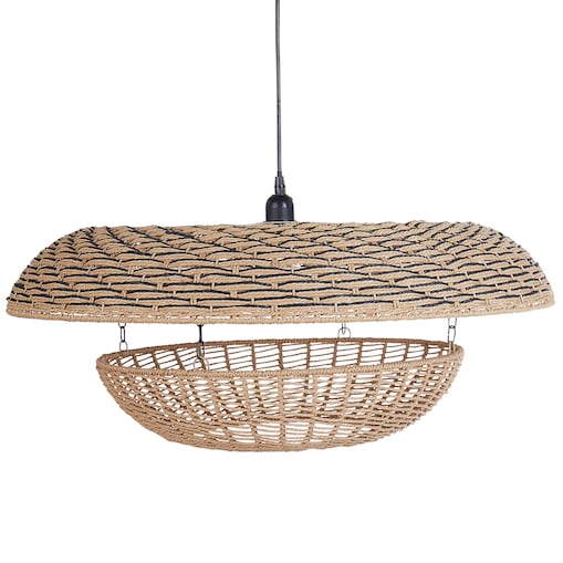 Lampa wisząca KIDEPO Papierowa plecionka Brązowy