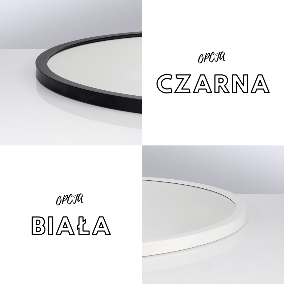 Lustro okrągłe w ramie czarne LOFT 73cm