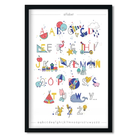 Plakat dla dzieci Alfabet kolorowy 30x40