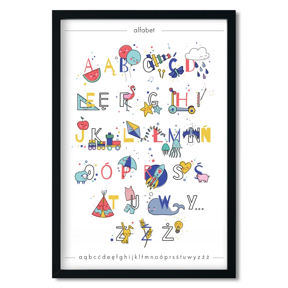 Plakat dla dzieci Alfabet kolorowy 30x40