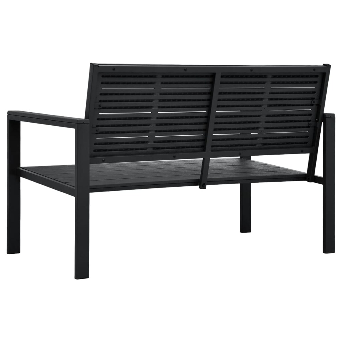 vidaXL Ławka ogrodowa, 120 cm, czarna, HDPE o wyglądzie drewna