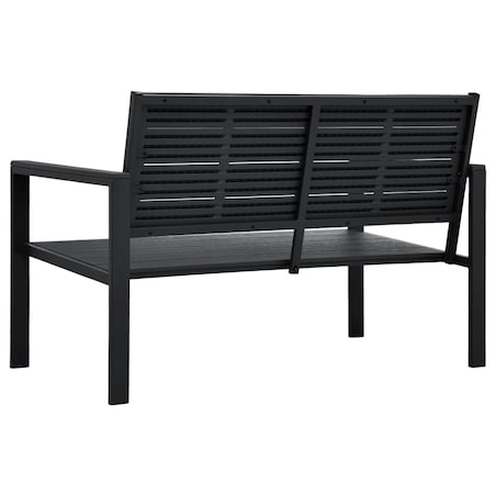 vidaXL Ławka ogrodowa, 120 cm, czarna, HDPE o wyglądzie drewna